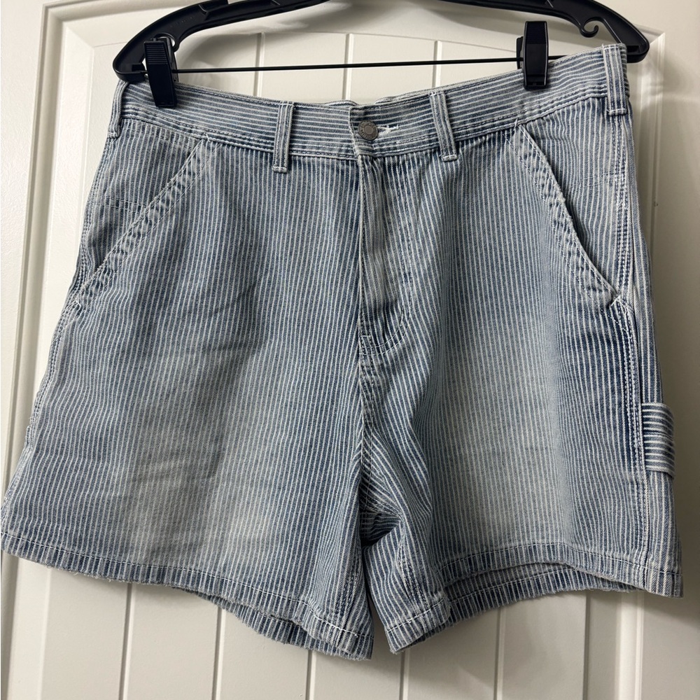 By Together Blue and White Jean Shorts Relaxed Fit